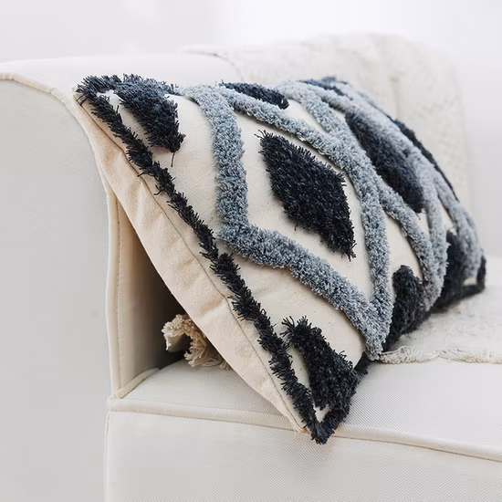 Manufacturer Custom Pillow Home Textile Living Room Dé Cor Checks Jacquard Cushion for Sofa Bed Chair Car Couch Decorative Throw